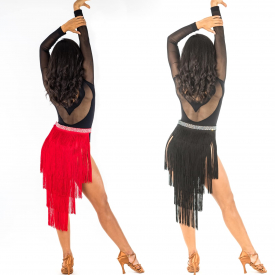 Long Fringe Double-Panel Skirt (CW135)